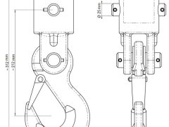 Crochet de levage + rotator hydraulique 1 tonne